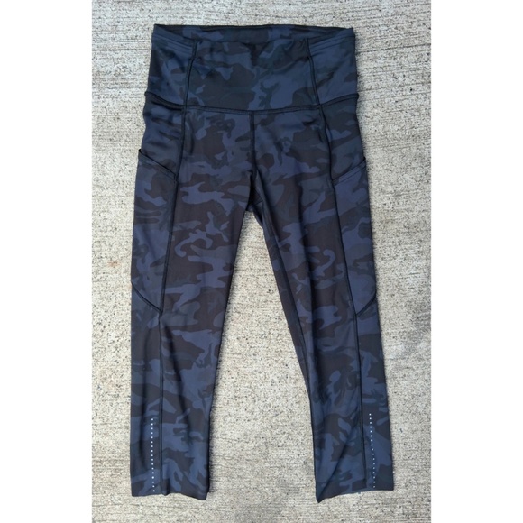 Lululemon Fast Free Camo Crop II 19” Reflective Nulux Leggings - Picture 1 of 4